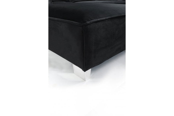 Sloane U Shape Black Velvet Corner Sofa