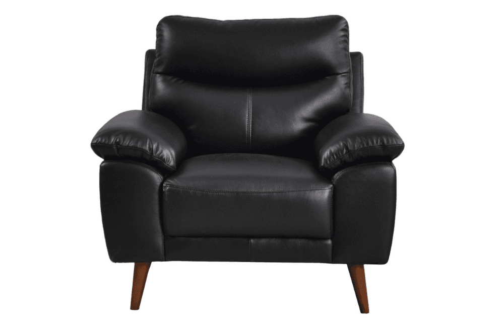 Vantage Genuine Leather Black Armchair