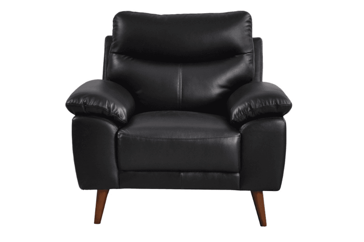 Vantage Genuine Leather Black Armchair