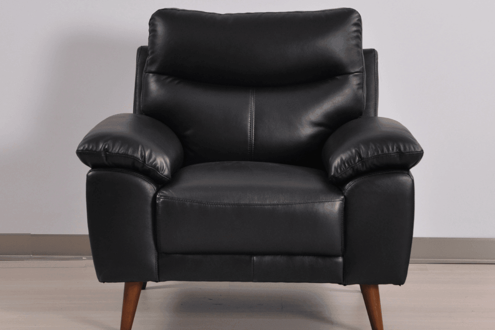Vantage Genuine Leather Black Armchair