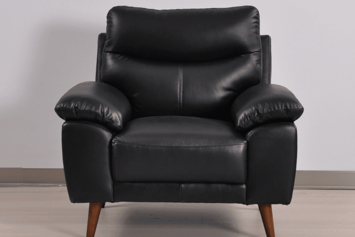 Vantage Genuine Leather Black Armchair