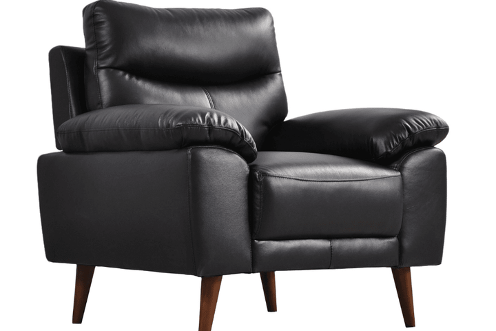 Vantage Genuine Leather Black Armchair