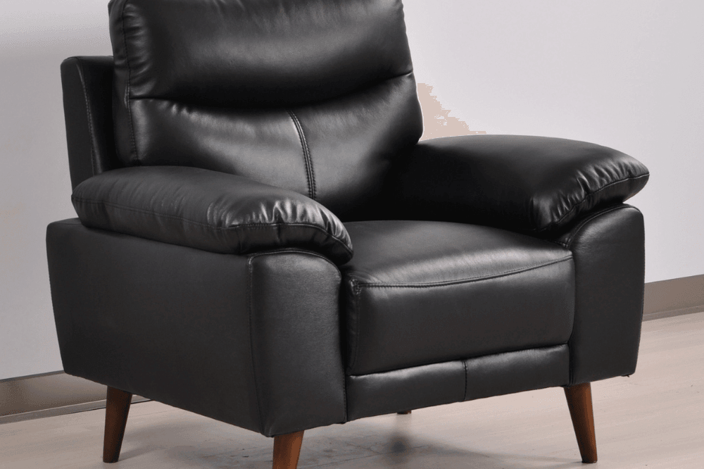 Vantage Genuine Leather Black Armchair