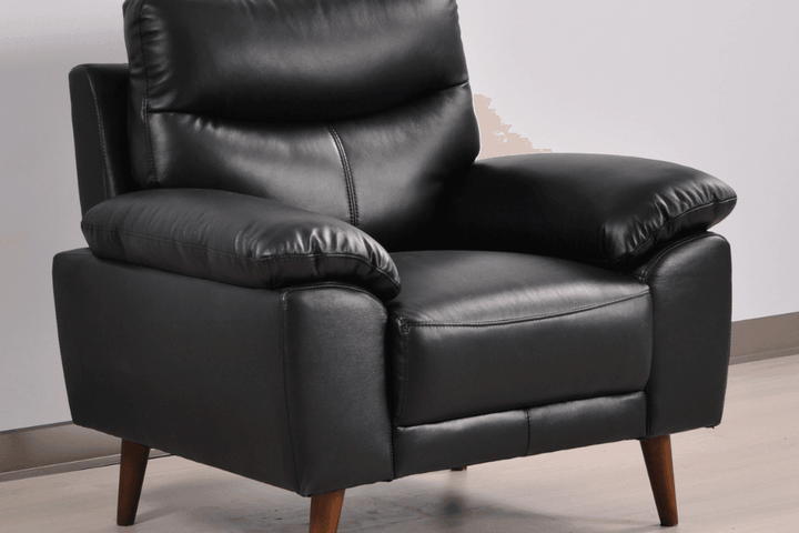 Vantage Genuine Leather Black Armchair