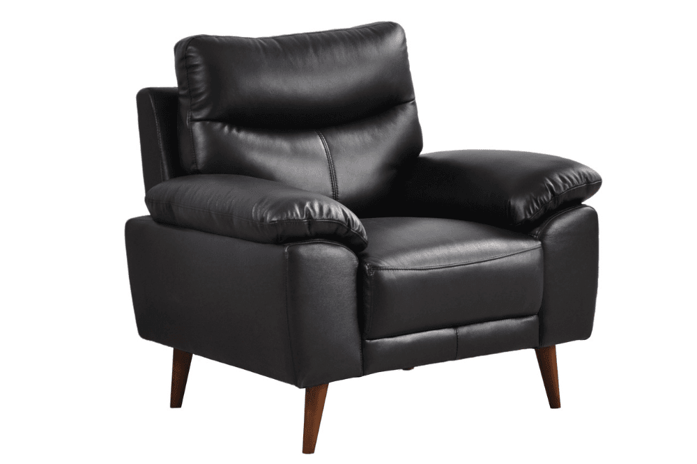 Vantage Genuine Leather Black Armchair