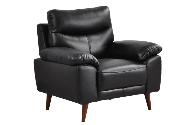 Vantage Genuine Leather Black Armchair