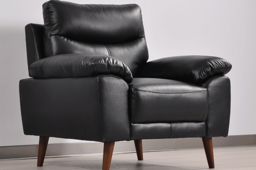 Vantage Genuine Leather Black Armchair