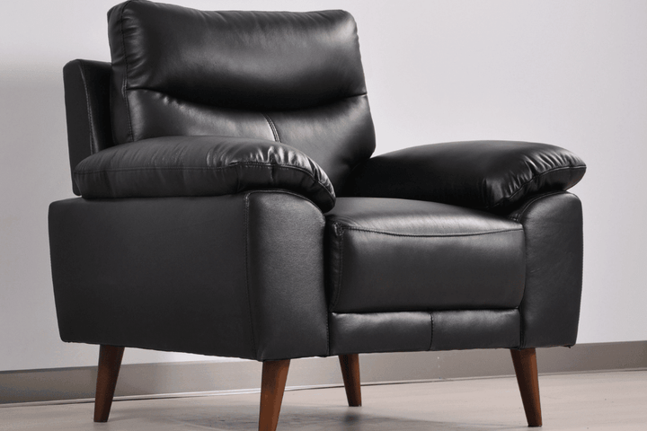 Vantage Genuine Leather Black Armchair