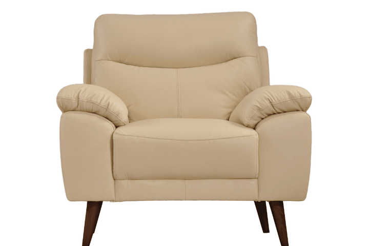 Vantage Genuine Leather Cream Armchair