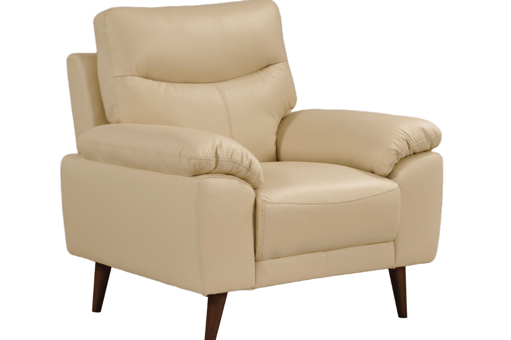 Vantage Genuine Leather Cream Armchair