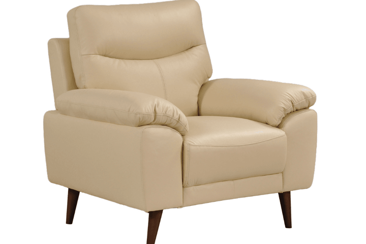 Vantage Genuine Leather Cream Armchair