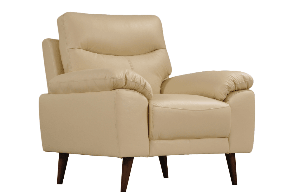 Vantage Genuine Leather Cream Armchair