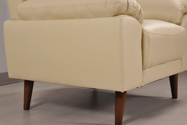 Vantage Genuine Leather Cream Armchair
