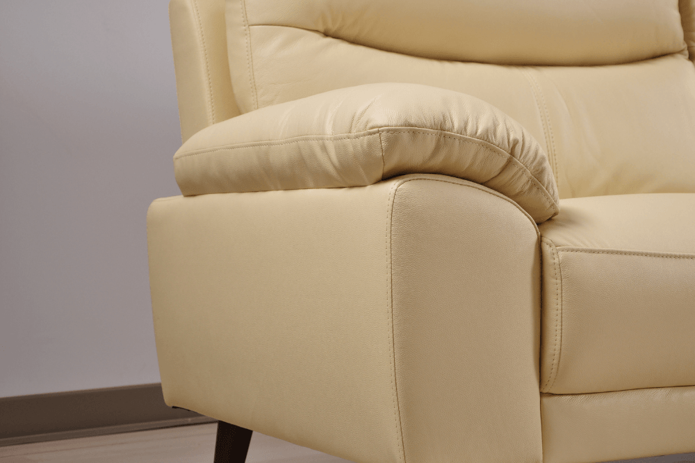 Vantage Genuine Leather Cream Armchair