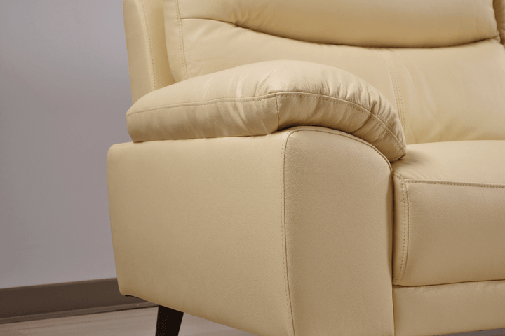 Vantage Genuine Leather Cream Armchair