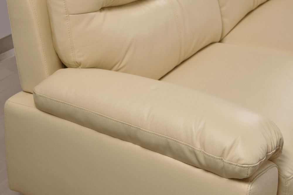 Vantage Genuine Leather Cream Armchair