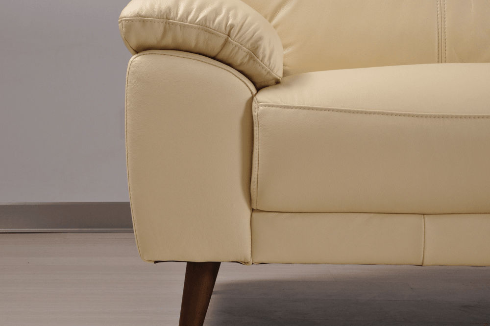 Vantage Genuine Leather Cream Armchair