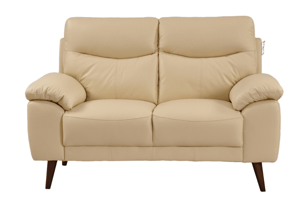 Vantage Genuine Leather Cream 2 Seater Sofa