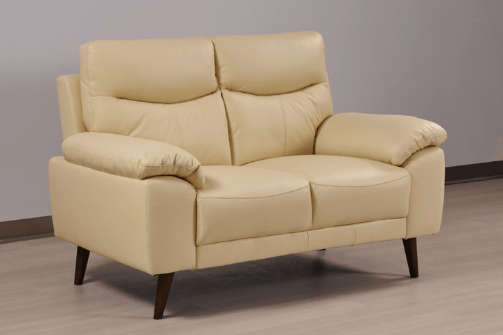 Vantage Genuine Leather Cream 2 Seater Sofa