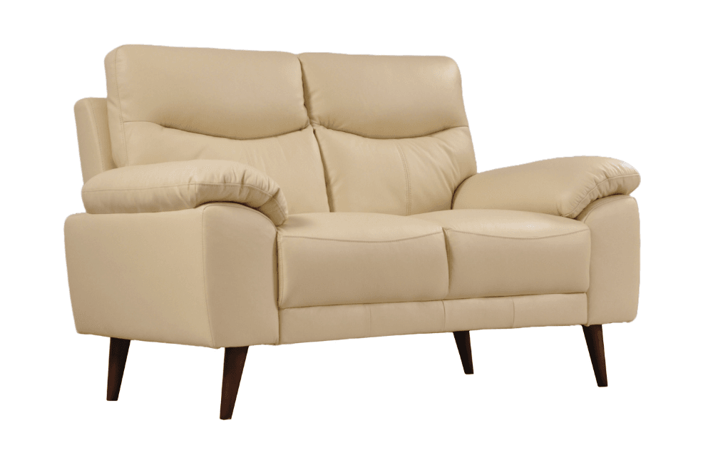 Vantage Genuine Leather Cream 2 Seater Sofa