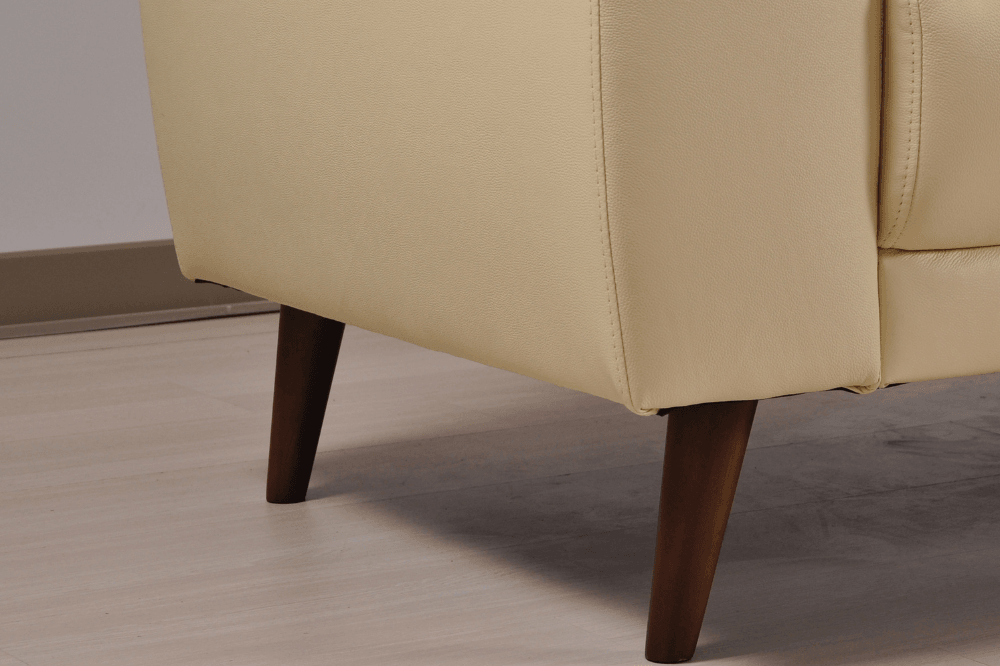 Vantage Genuine Leather Cream 2 Seater Sofa