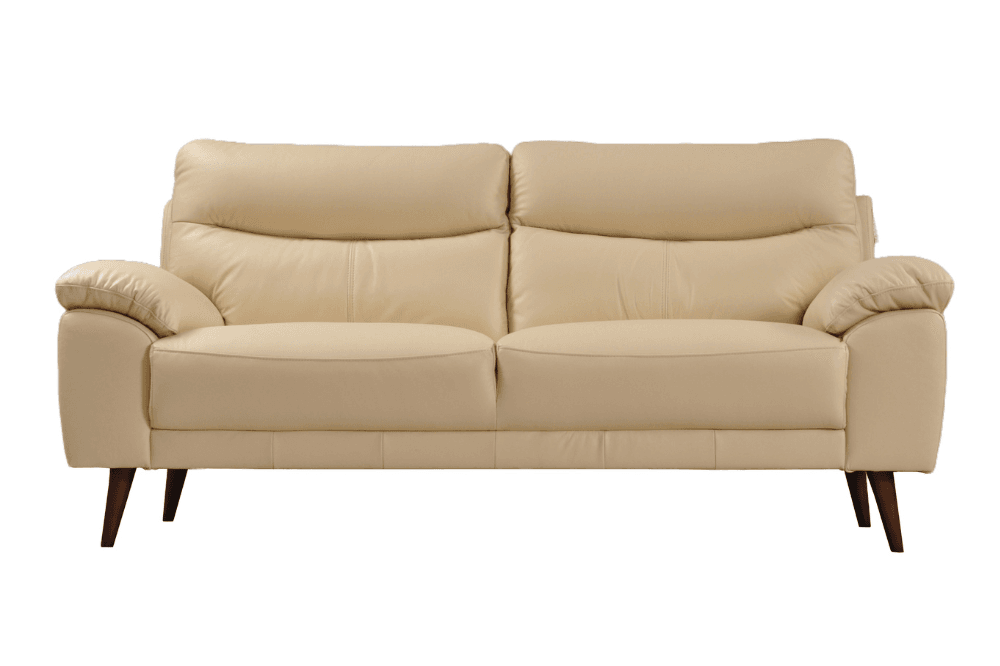 Vantage Genuine Leather Cream 3 Seater Sofa