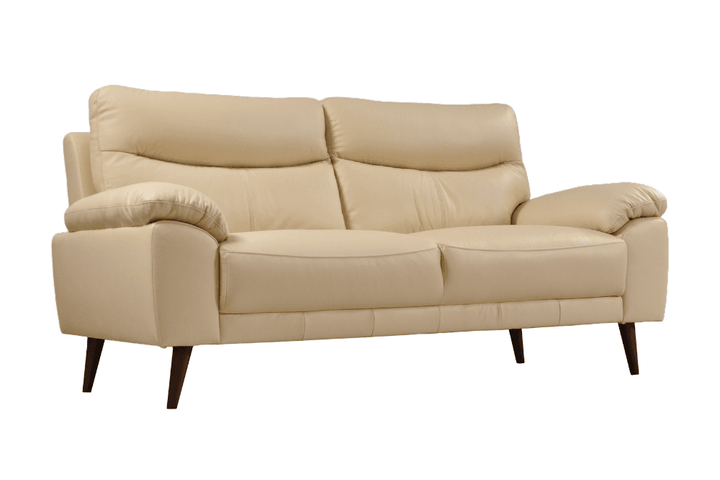 Vantage Genuine Leather Cream 3 Seater Sofa
