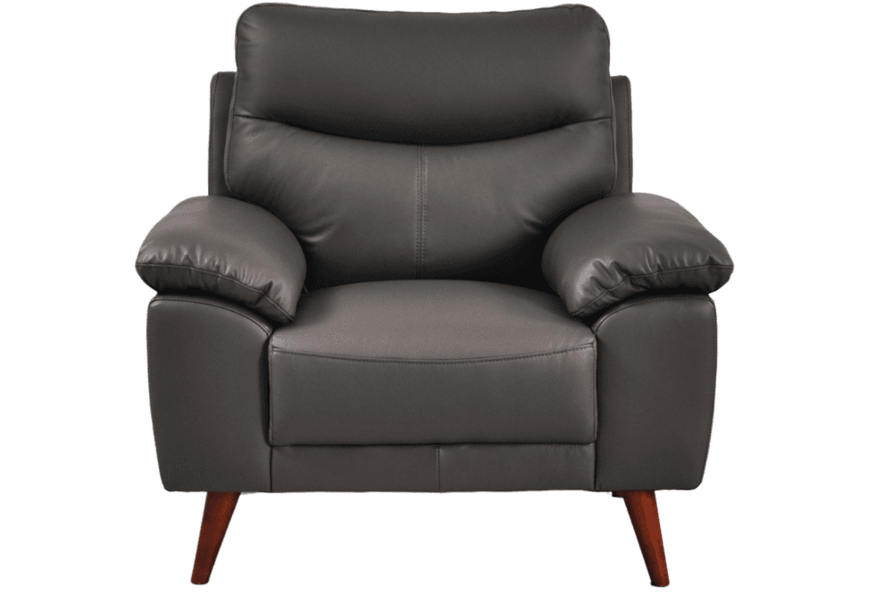 Vantage Genuine Leather Grey Armchair