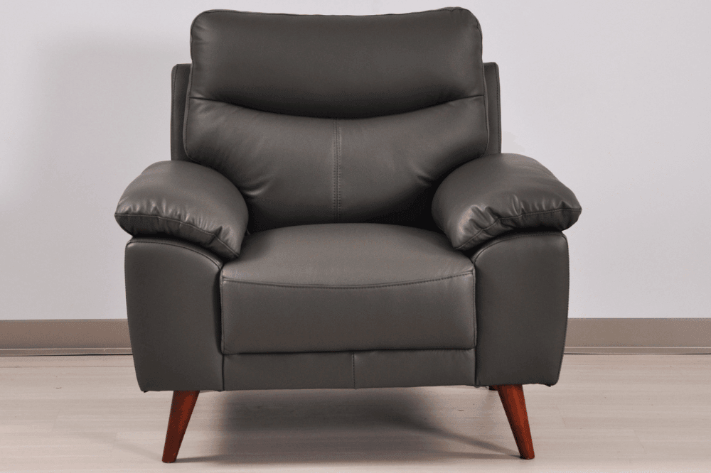 Vantage Genuine Leather Grey Armchair