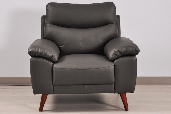 Vantage Genuine Leather Grey Armchair