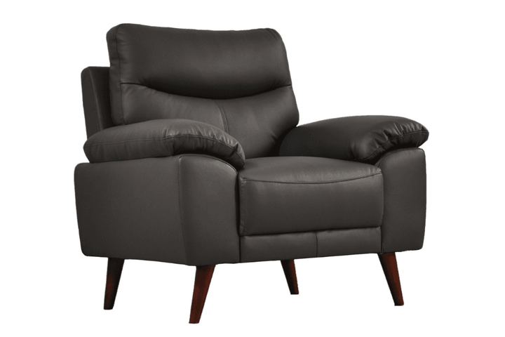 Vantage Genuine Leather Grey Armchair