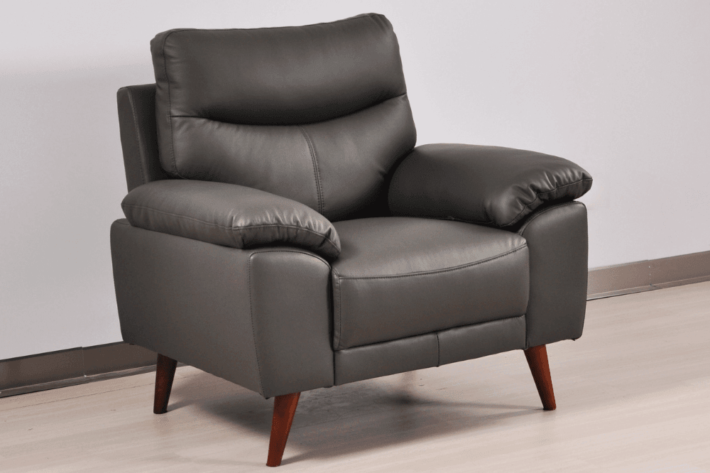 Vantage Genuine Leather Grey Armchair