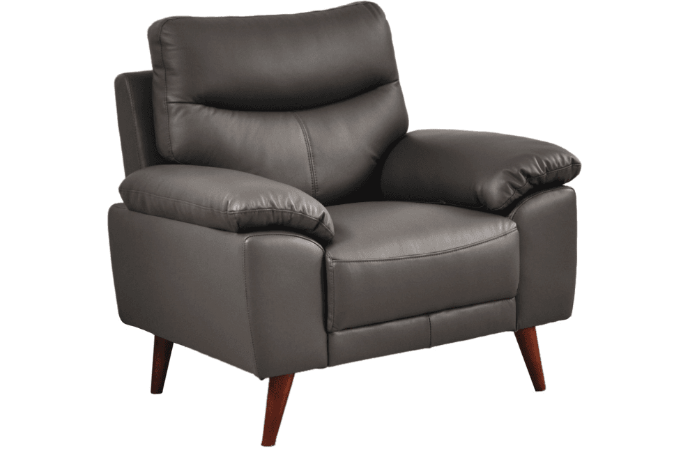 Vantage Genuine Leather Grey Armchair