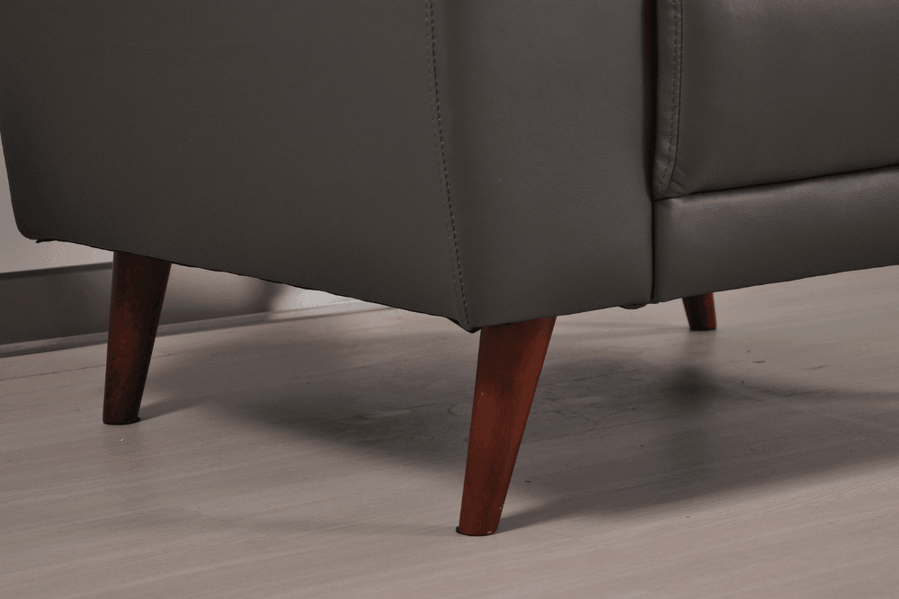 Vantage Genuine Leather Grey Armchair