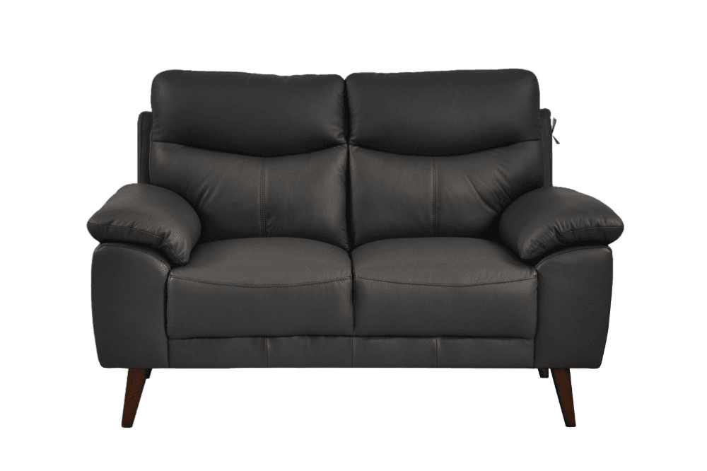 Vantage Genuine Leather Grey 2 Seater Sofa