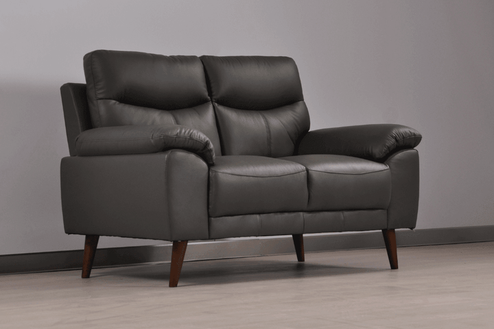 Vantage Genuine Leather Grey 2 Seater Sofa