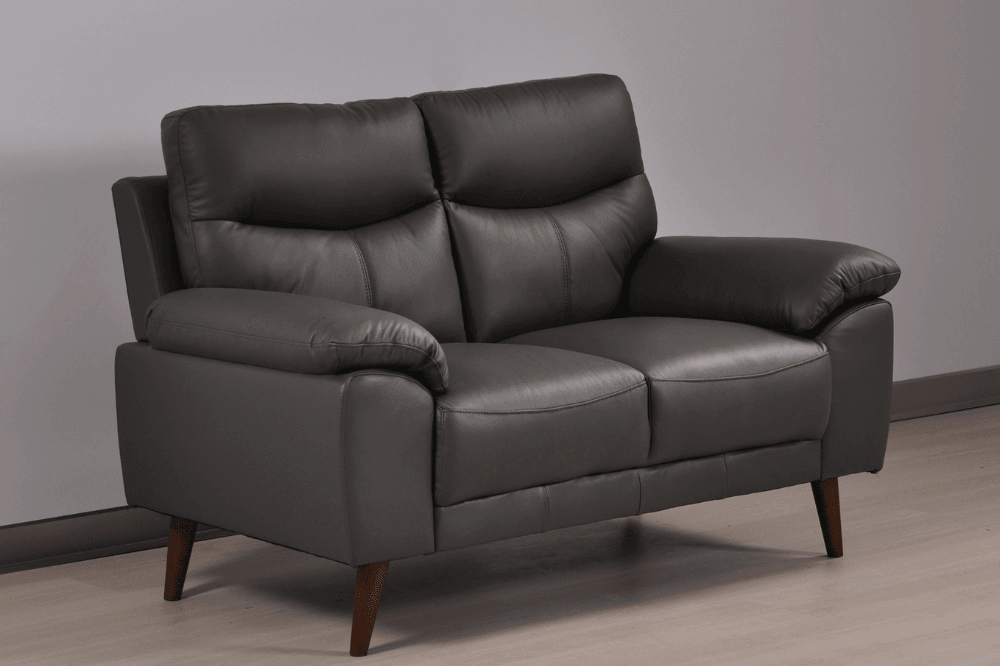 Vantage Genuine Leather Grey 2 Seater Sofa