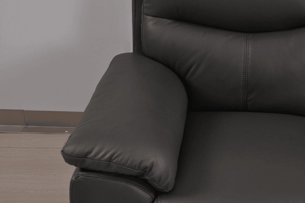 Vantage Genuine Leather Grey 2 Seater Sofa