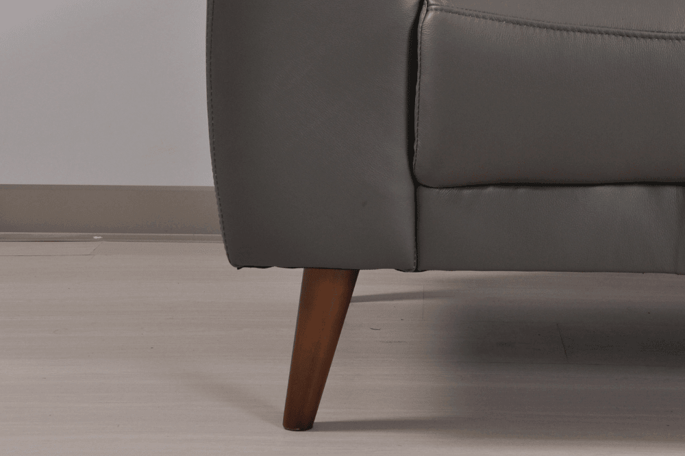 Vantage Genuine Leather Grey 2 Seater Sofa