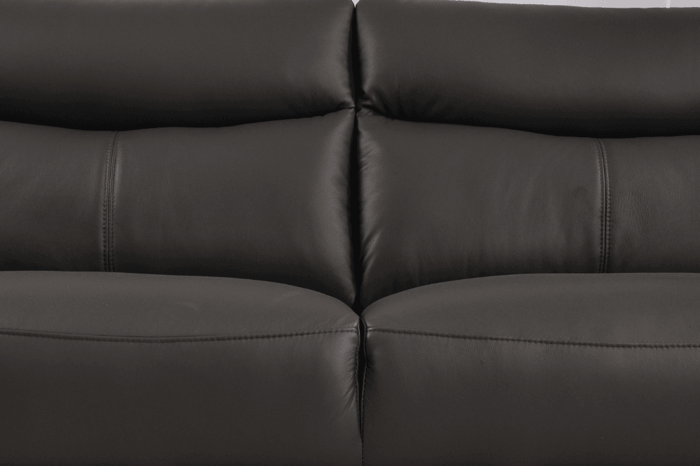 Vantage Genuine Leather Grey 2 Seater Sofa