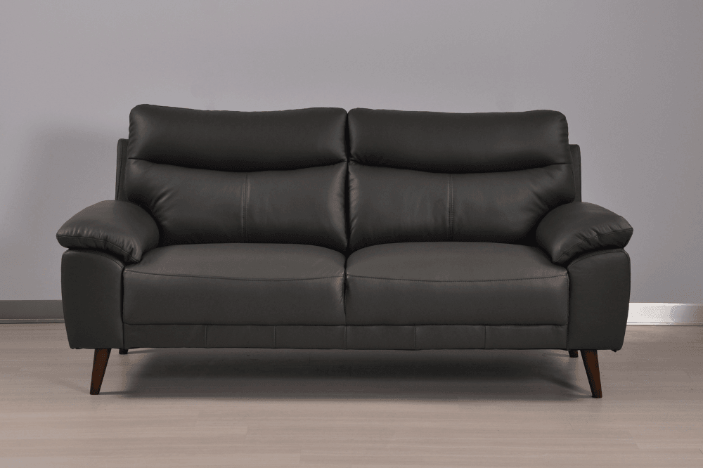 Vantage Genuine Leather Grey 3 Seater Sofa