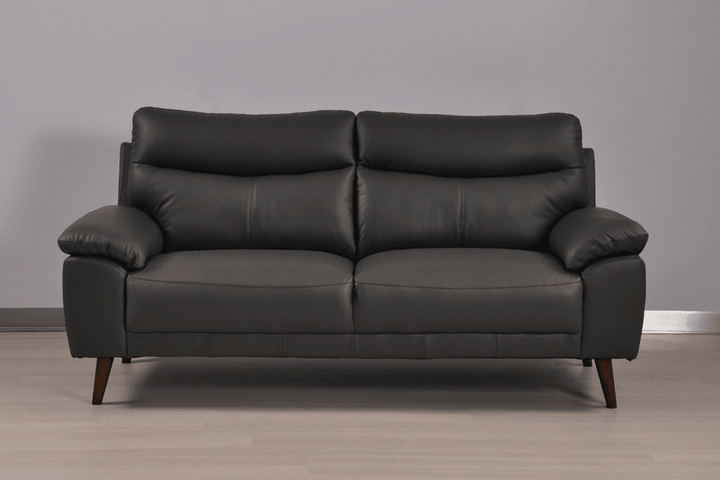 Vantage Genuine Leather Grey 3 Seater Sofa