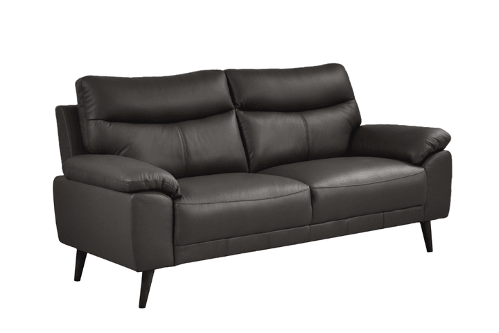Vantage Genuine Leather Grey 3 Seater Sofa