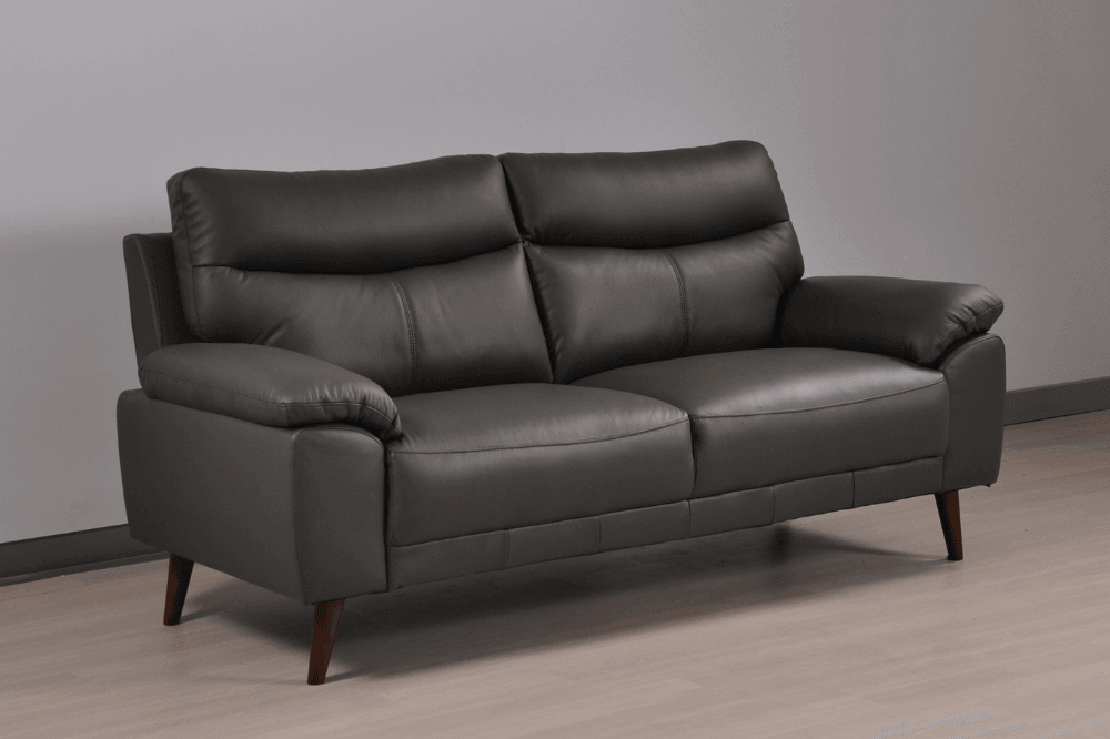 Vantage Genuine Leather Grey 3 Seater Sofa