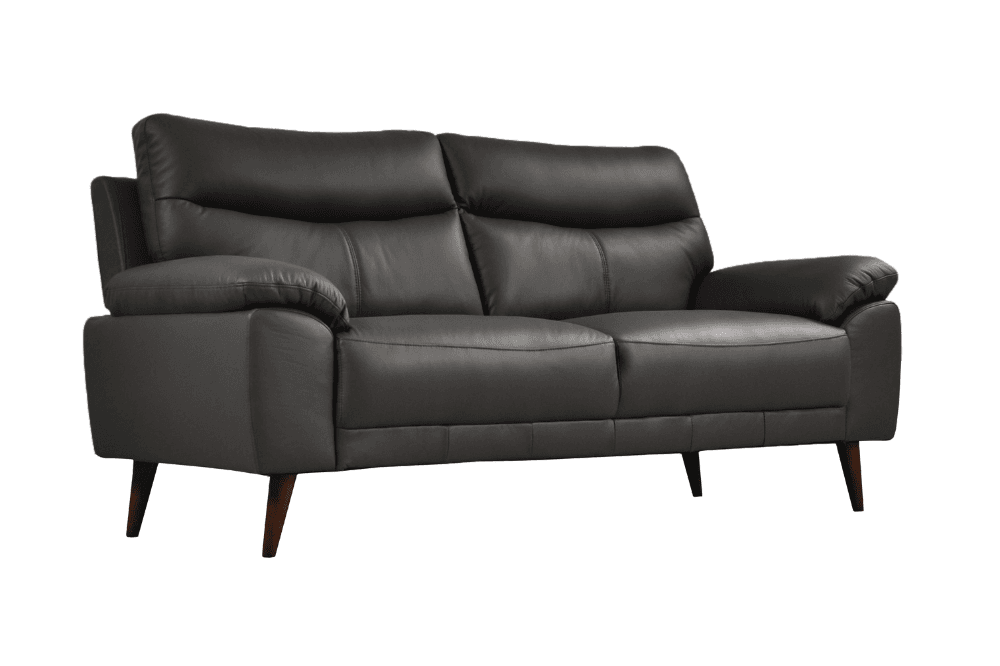 Vantage Genuine Leather Grey 3 Seater Sofa