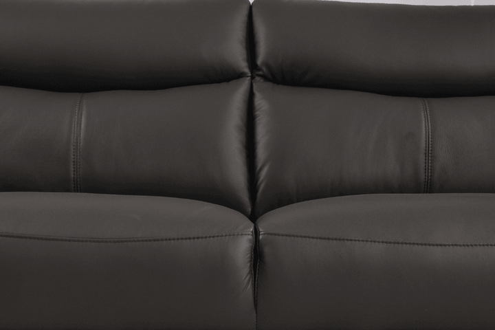 Vantage Genuine Leather Grey 3 Seater Sofa