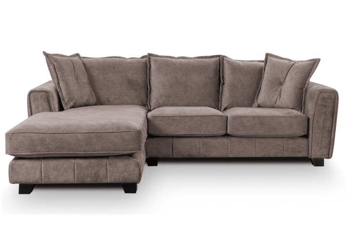 Somerford Left Hand Fabric Corner Chaise - Chocolate