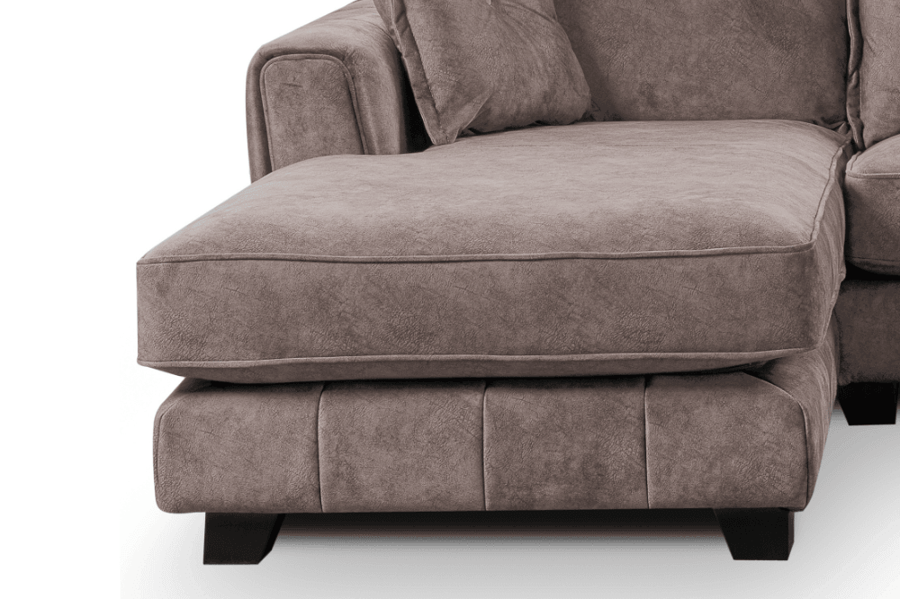 Somerford Left Hand Fabric Corner Chaise - Chocolate