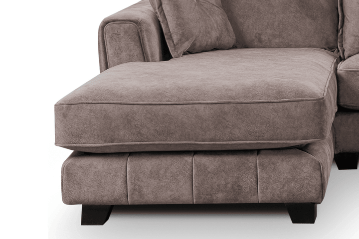 Somerford Left Hand Fabric Corner Chaise - Chocolate