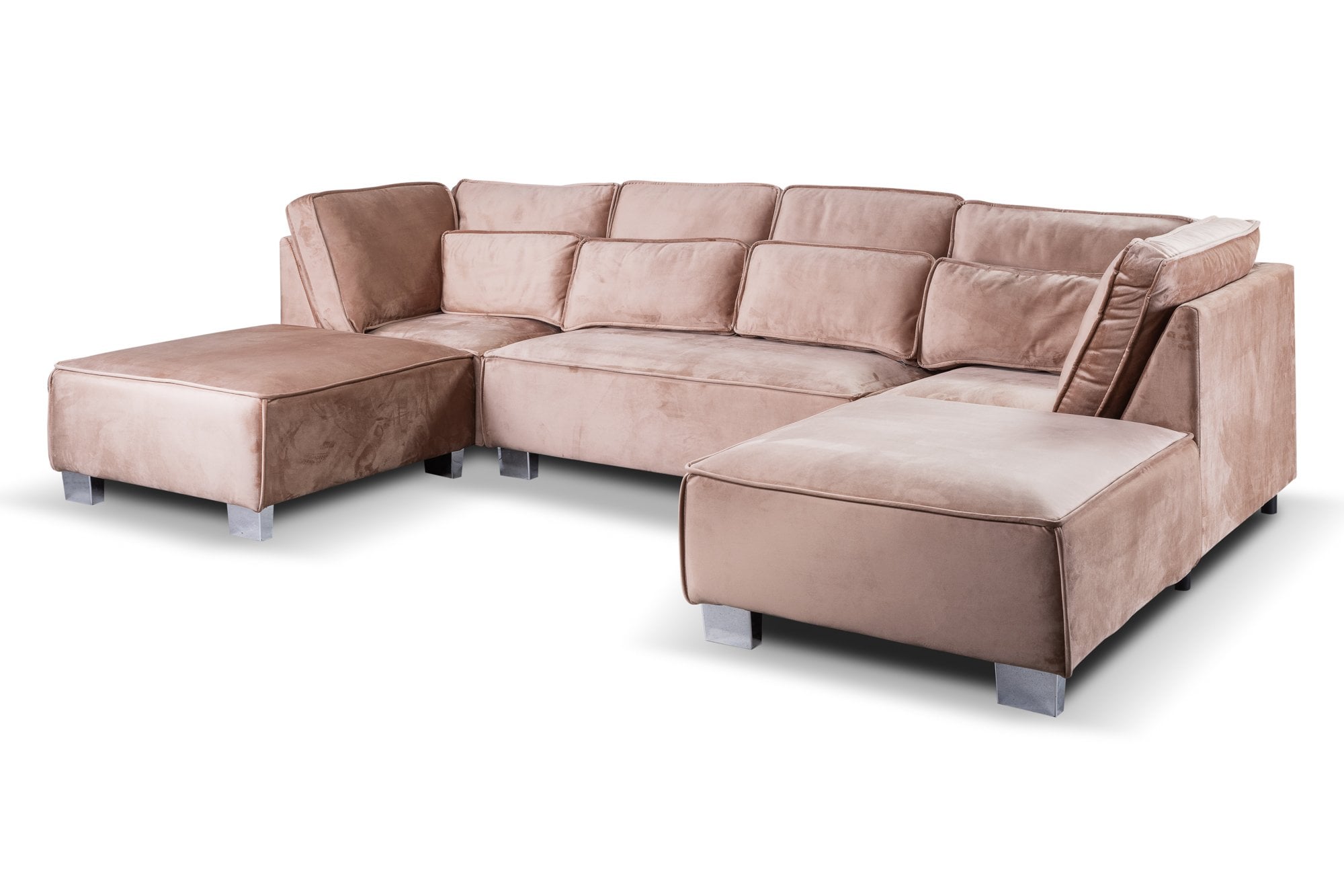 Sloane U Shape Mink Velvet Corner Sofa